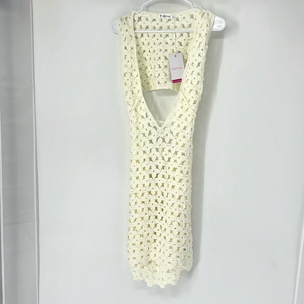 Beginning boutique crotchet mini dress women’s 6